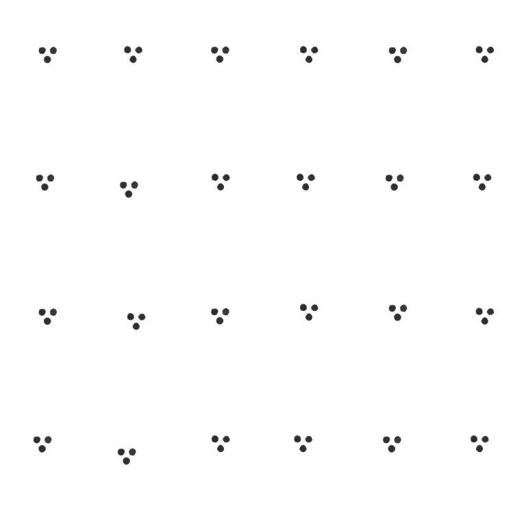Repeating pattern of small four-dot diamond shapes in dark dots on white background arranged in a grid layout