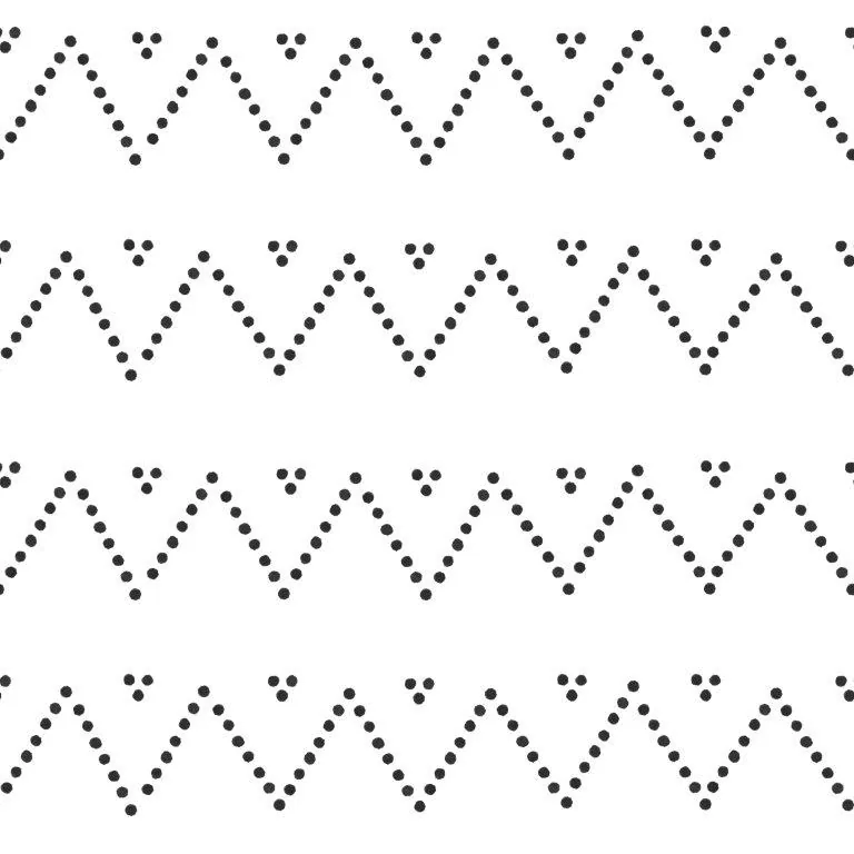 Repeating dotted zigzag wave pattern in black dots on white background