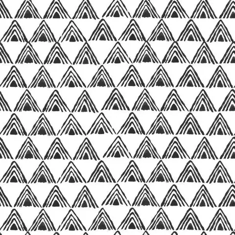 Repeating pattern of black and white nested triangles with parallel line details arranged in rows