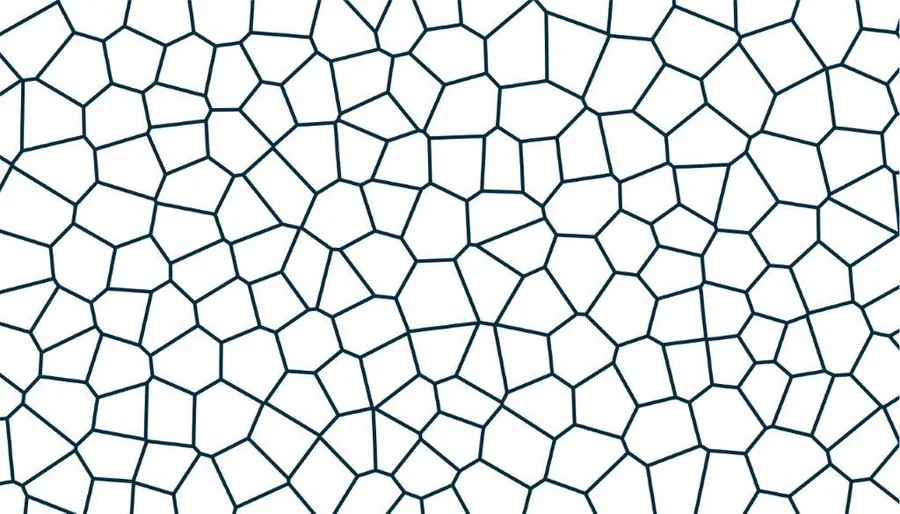 Repeating pattern of irregular polygonal shapes with thin dark lines on a cream background