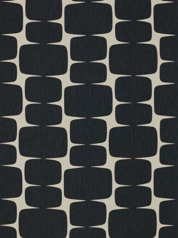 Repeating pattern of dark charcoal rounded rectangles on cream background with textured finish