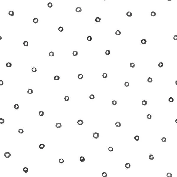 Repeating pattern of grey hand-drawn circles randomly distributed on white background