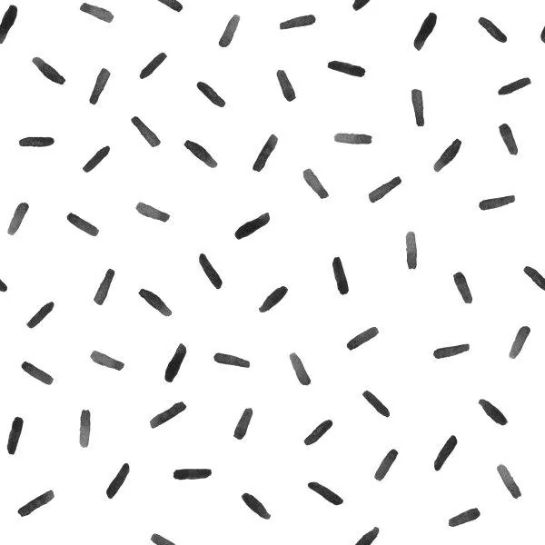 Repeating pattern of randomly scattered black and grey dashes on white background