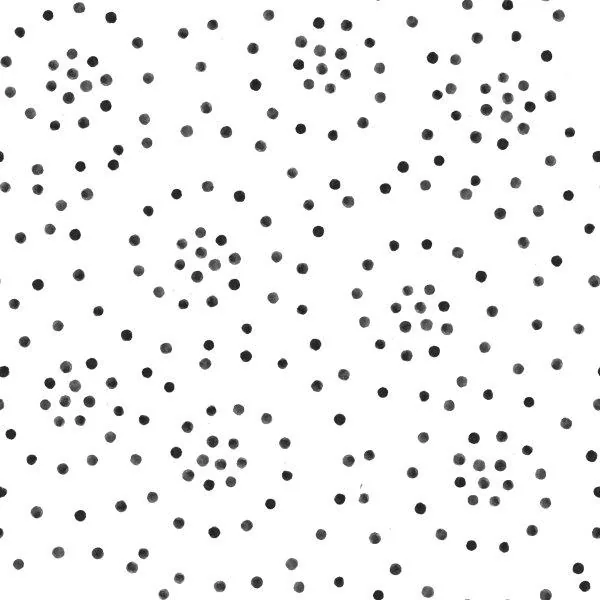 Repeating pattern of black dots arranged in loose clusters on white background