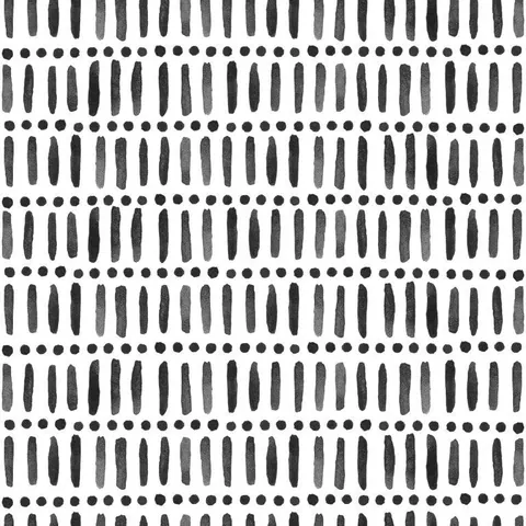 Repeating pattern of hand-drawn vertical brushstrokes and dots in grayscale on white background