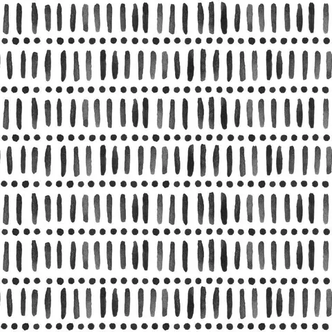 Repeating pattern of black hand-drawn vertical marks and dots arranged in rows on a light background
