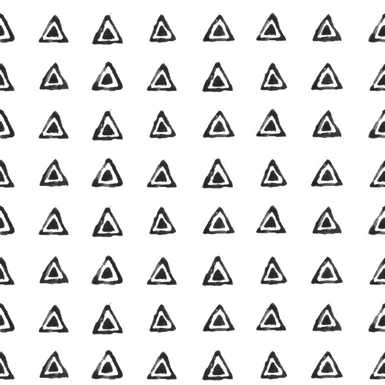 Repeating minimalist triangle warning symbols in black outline on white background
