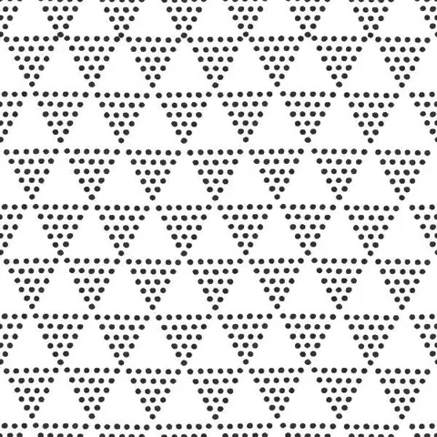 Repeating pattern of dotted triangle shapes arranged in rows on a white background