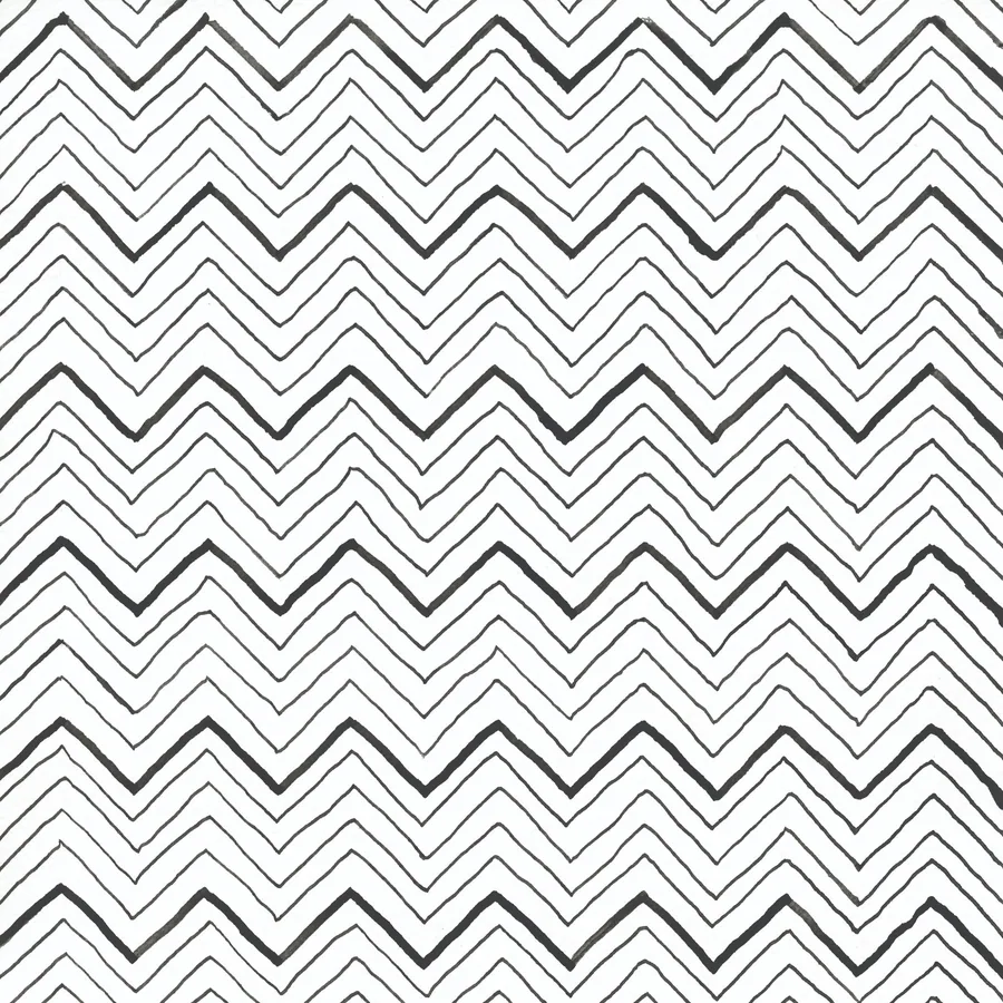 Repeating black and white chevron zigzag pattern with alternating line thickness