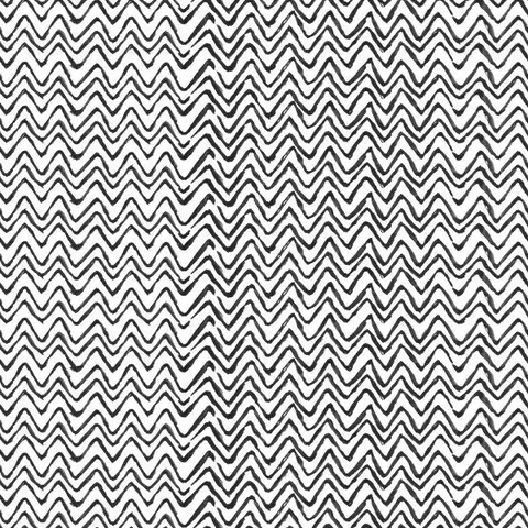 Repeating black and white wavy zigzag lines forming an abstract geometric pattern