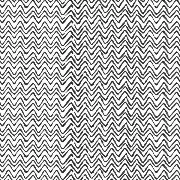 Repeating black and white wavy zigzag lines forming an abstract geometric pattern