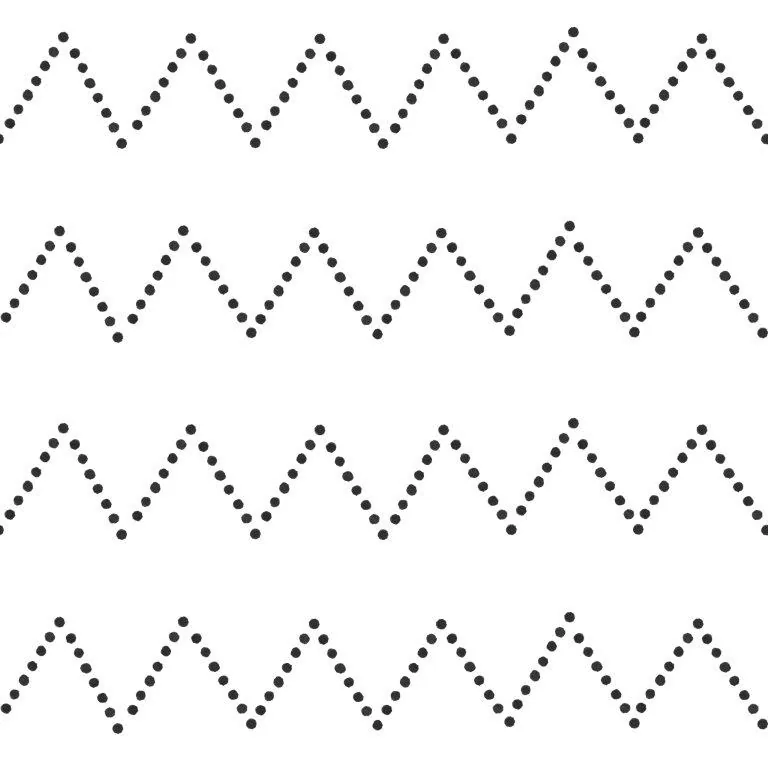 Repeating dotted zigzag pattern with triangular peaks in four horizontal rows