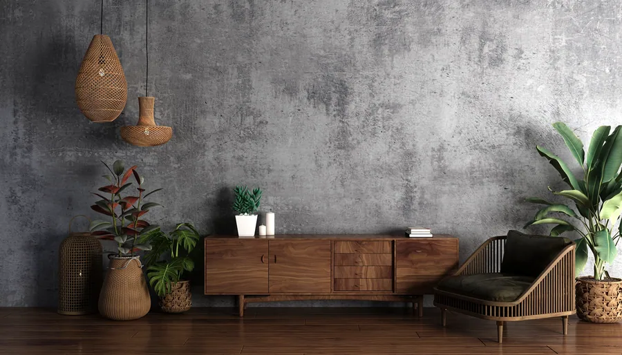 Textured grey concrete wall with natural weathering and subtle depth variations