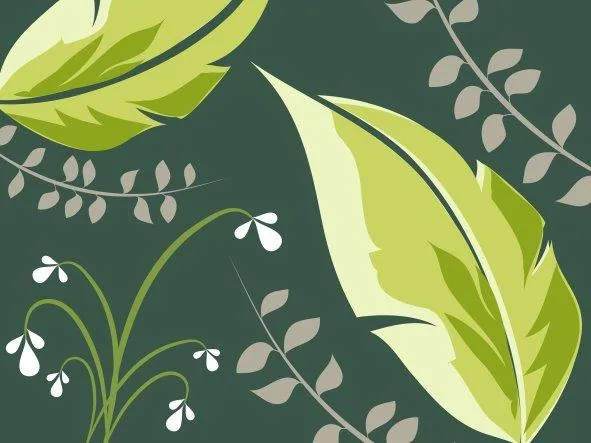 Botanical wallpaper pattern with lime-green layered leaves, white flowers, and taupe foliage on teal background