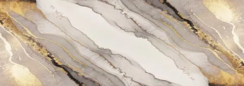 Abstract marble texture with grey, cream and gold veining pattern
