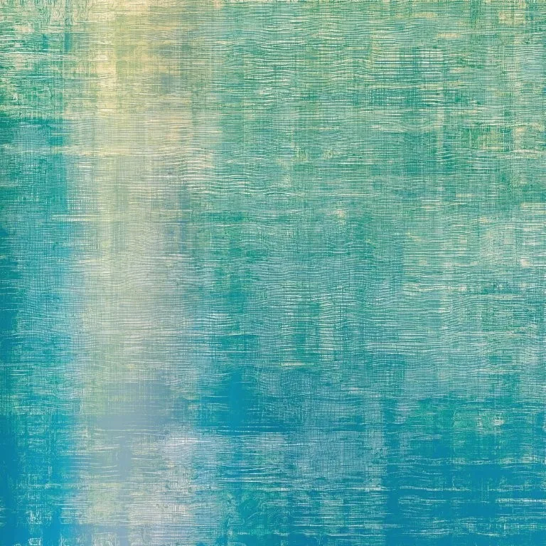 Soft turquoise and cream woven linen texture with horizontal brushstrokes fading to white.