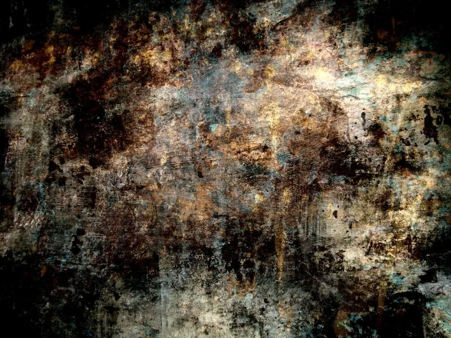 Weathered metal texture with rust, verdigris patina, and oxidized surface details