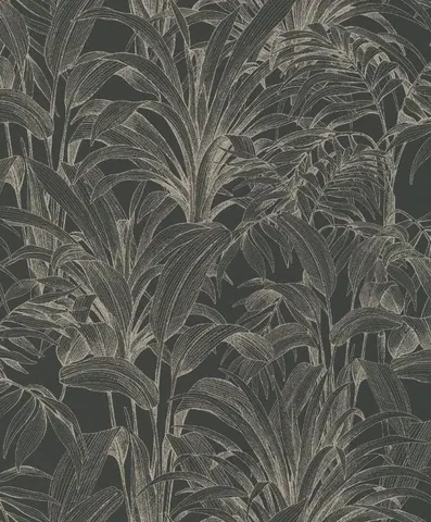Detailed line drawing of corn stalks with elongated leaves in cream on dark charcoal background