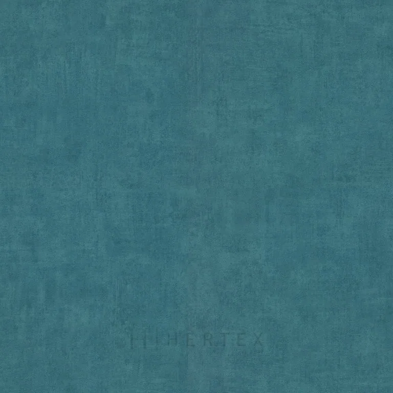 Teal blue-green textured wallpaper with subtle woven linen pattern and mottled finish
