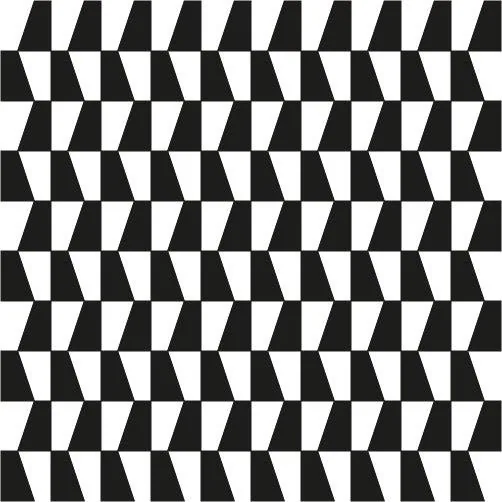Black and white repeating chevron tile pattern with three-dimensional optical effect