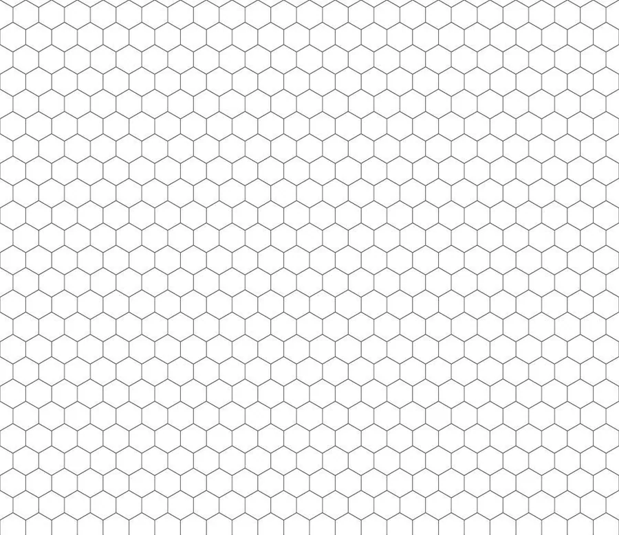 Repeating honeycomb hexagon tile pattern in light gray and white