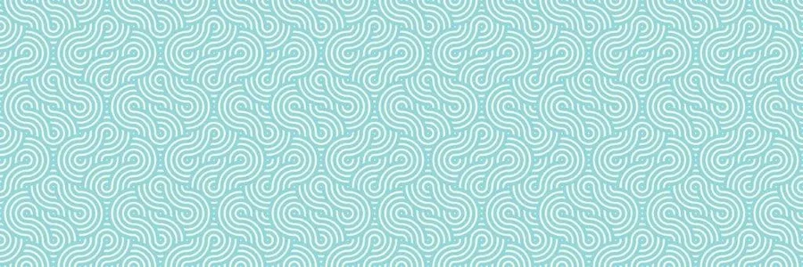 Repeating pattern of flowing turquoise and cream interlocking waves creating a seamless geometric design.