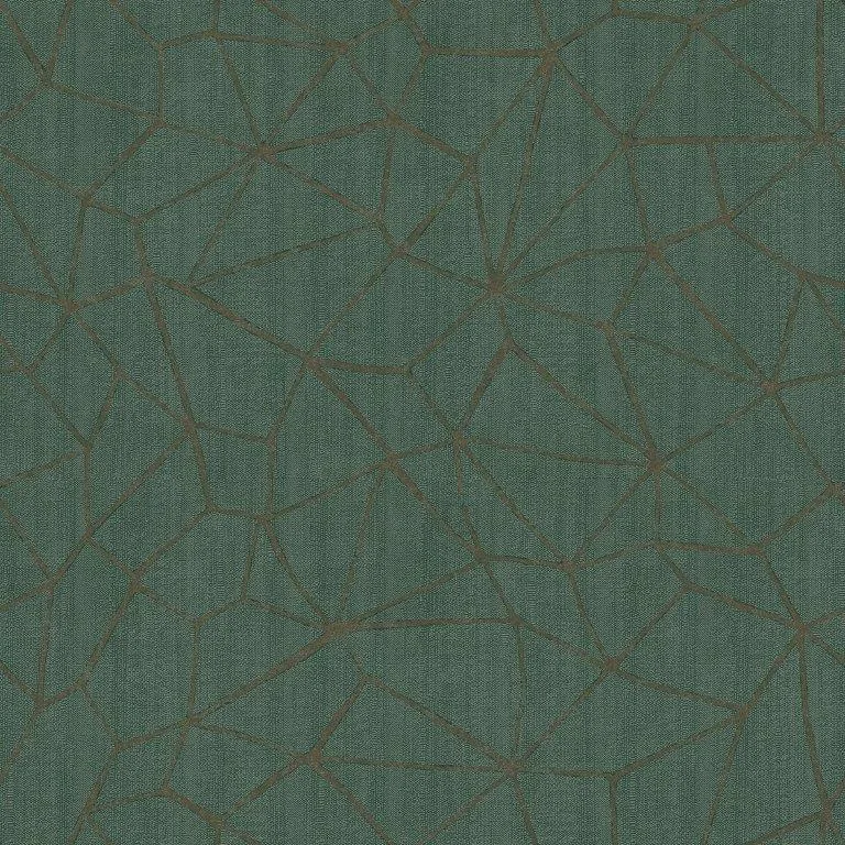 Sage green linen texture with bronze crackle pattern creating organic geometric divisions