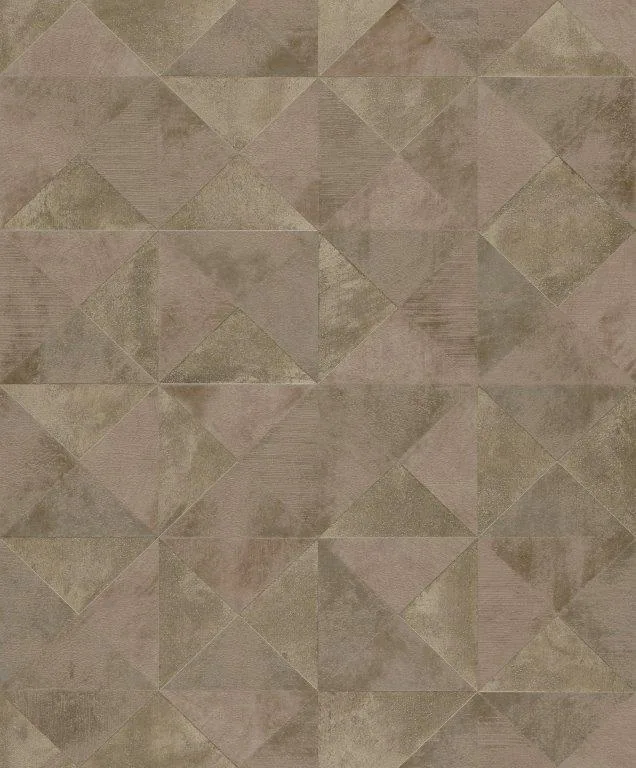 Repeating geometric diamond pattern in neutral taupe and beige with textured linen finish