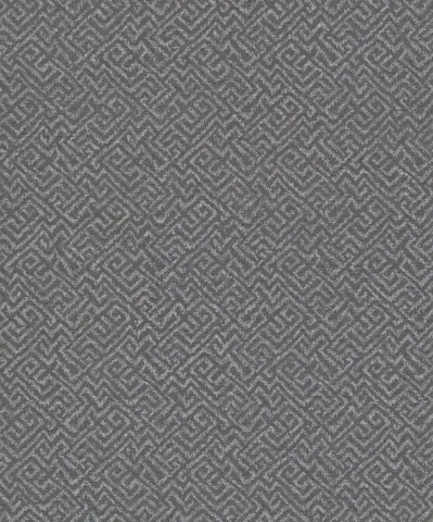 Gray geometric maze pattern with woven linen texture on neutral background