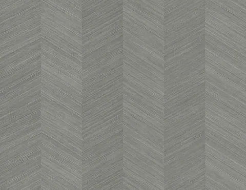 Grey herringbone linen texture wallpaper with diagonal woven pattern