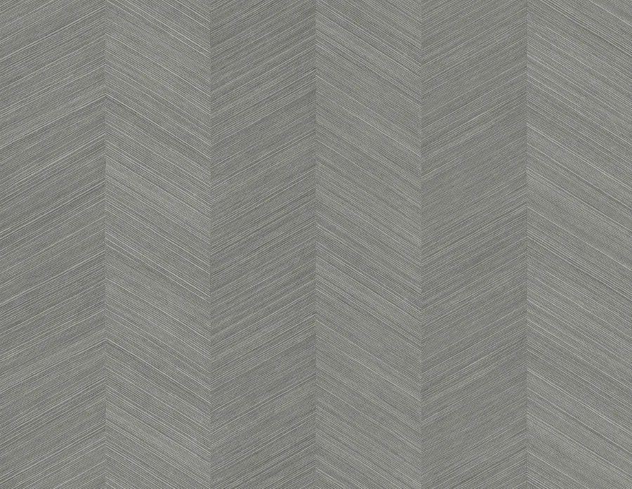 Grey herringbone linen texture wallpaper with diagonal woven pattern