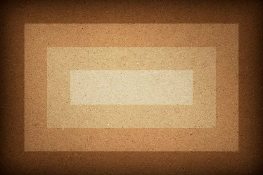 Nested rectangular frames in layered shades of tan, beige, and brown with subtle texture.