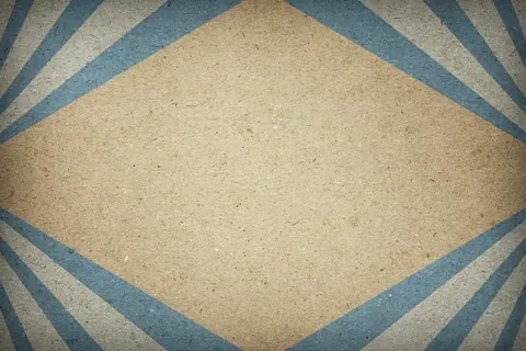 Retro geometric wallpaper with concentric diamond shapes and radiating stripes in cream and blue tones