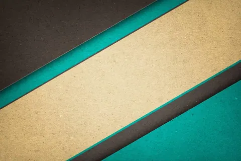 Diagonal striped pattern with turquoise, cream, and charcoal bands on textured background