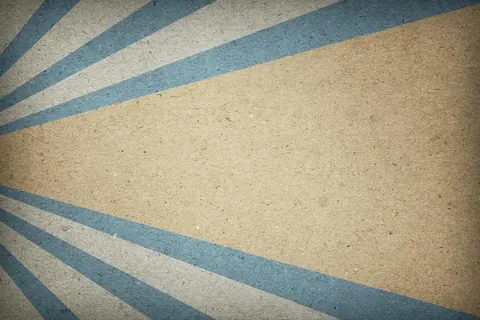 Retro sunburst pattern with radiating teal and cream stripes on textured beige background
