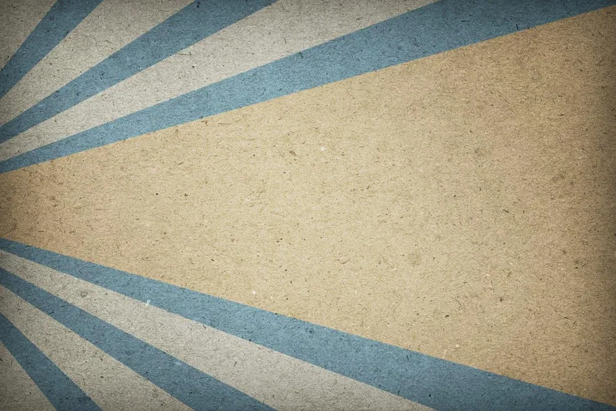 Retro sunburst pattern with radiating teal and cream stripes on textured beige background