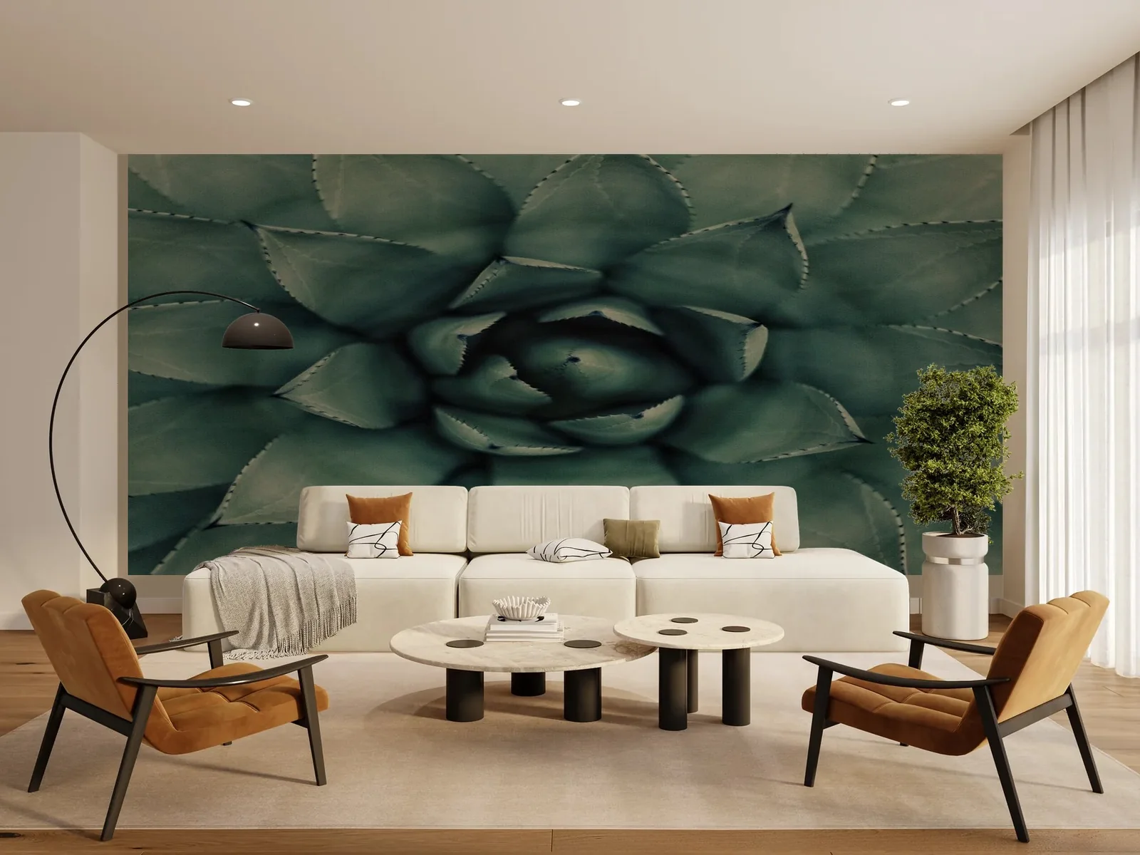 Smart Art wallpaper printed on a wall in a styled room