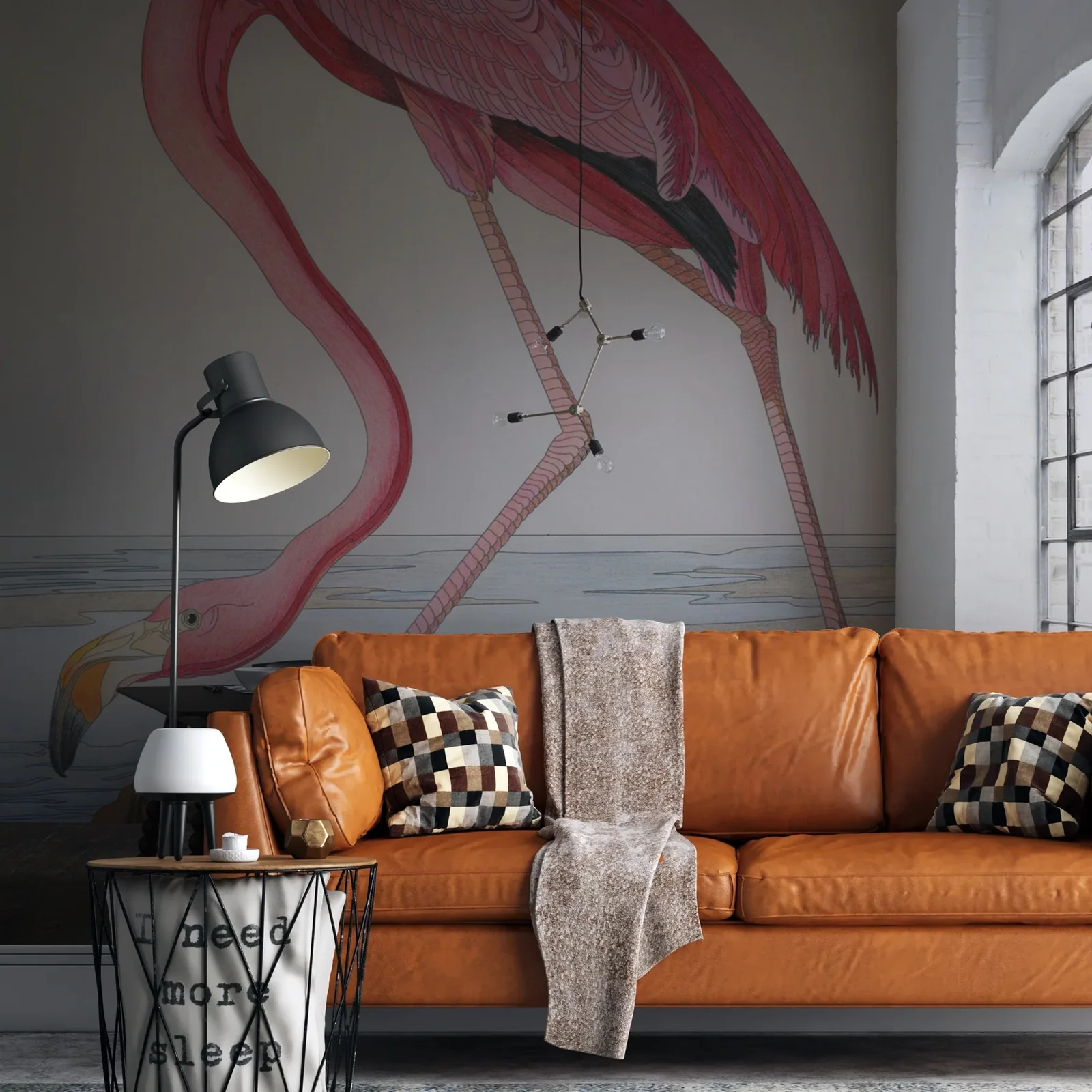Colour In wallpaper shown on a wall in a styled room