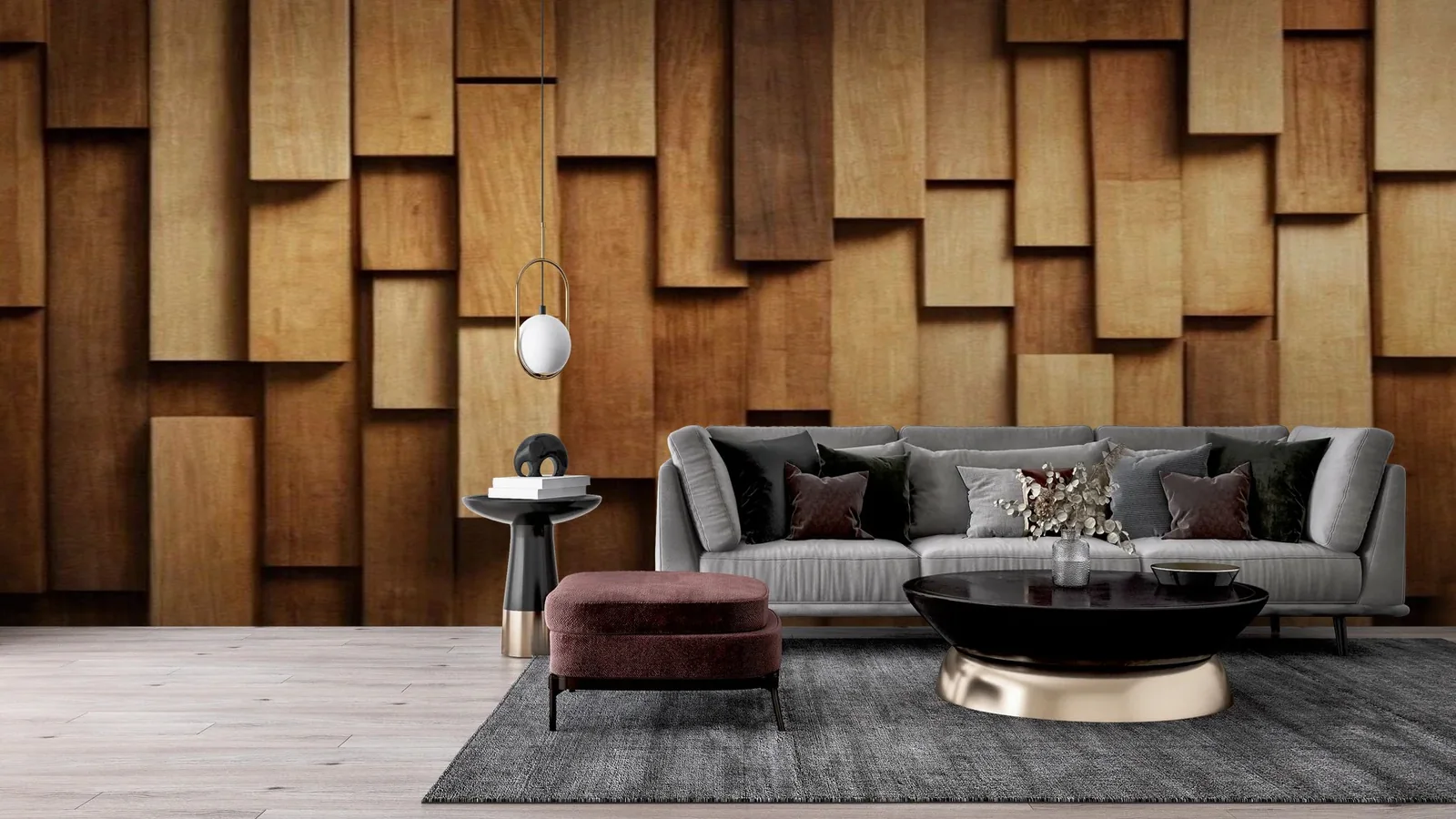 Wood panels with warmth, rhythm and texture.