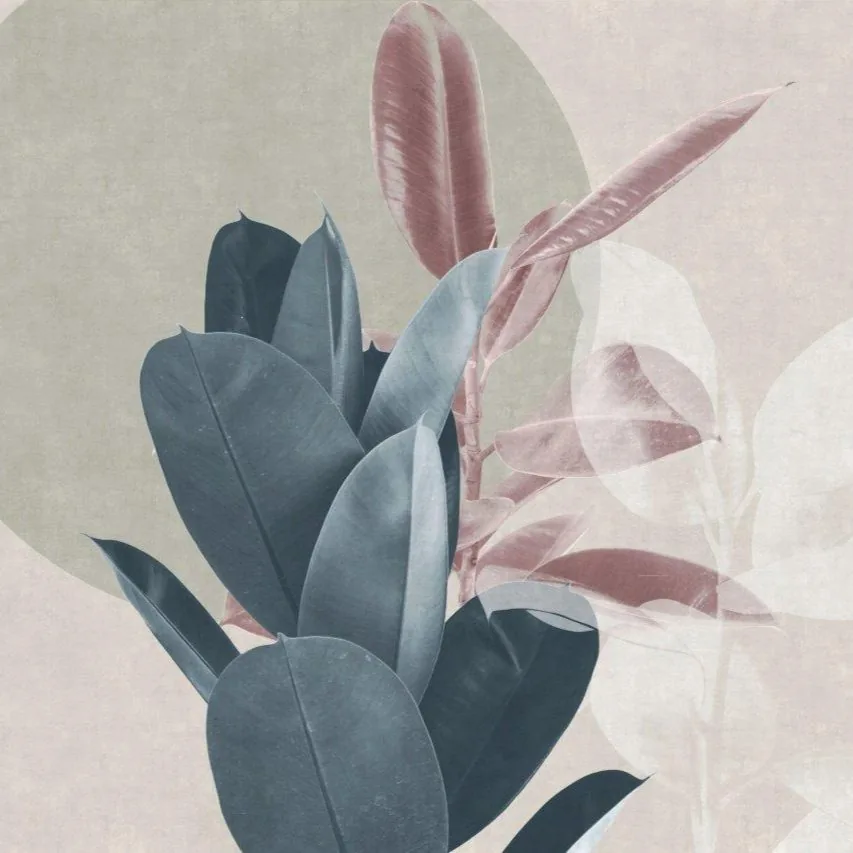 Abstract Botanical wallpaper design