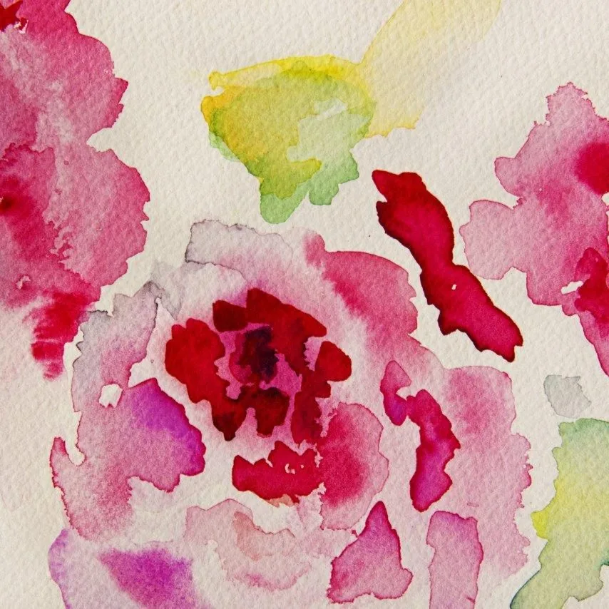 Crimson Bloom Watercolour wallpaper design