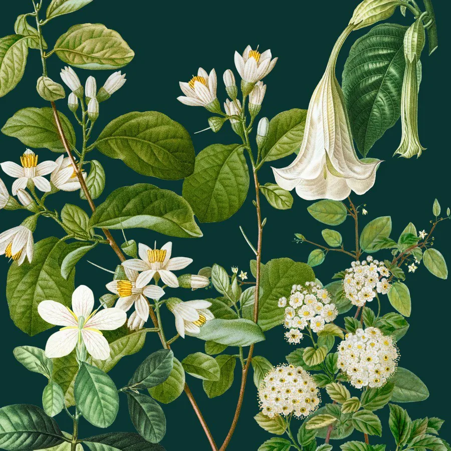 Exotic Blossom Paradise wallpaper design