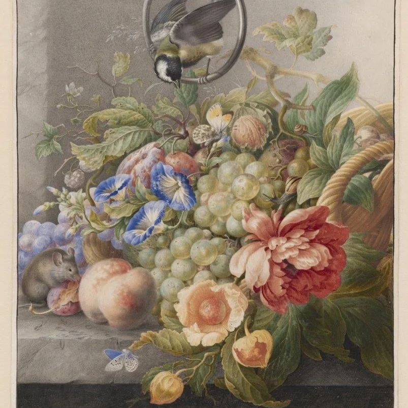 Garden Harvest Still Life wallpaper design
