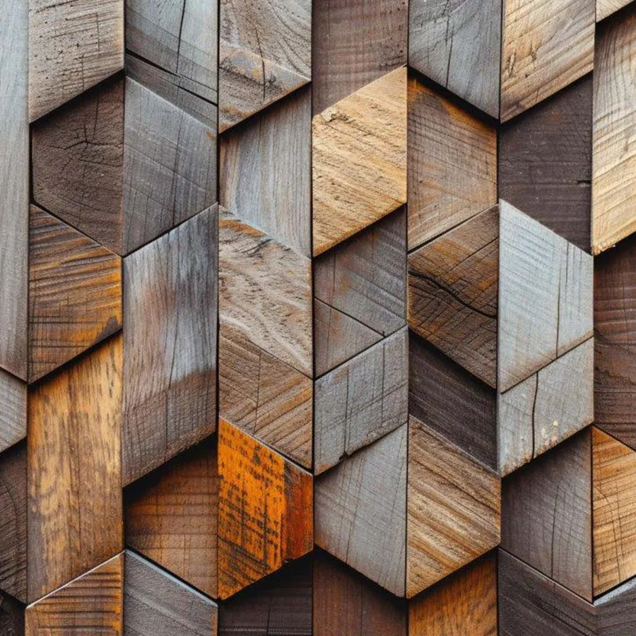 HexaWood Elegance wallpaper design
