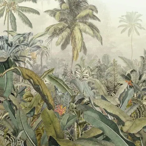 Layered Tropical Jungle wallpaper design