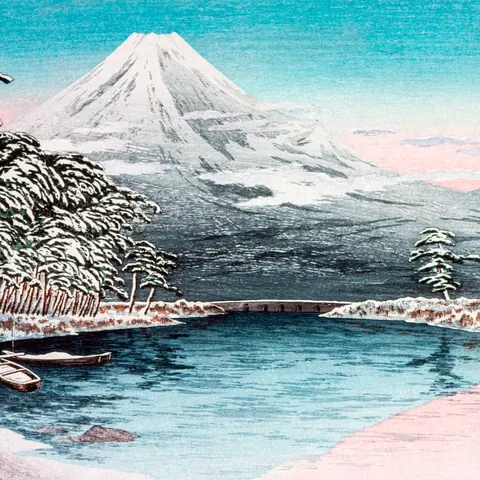 Mount Fuji Reflections wallpaper design