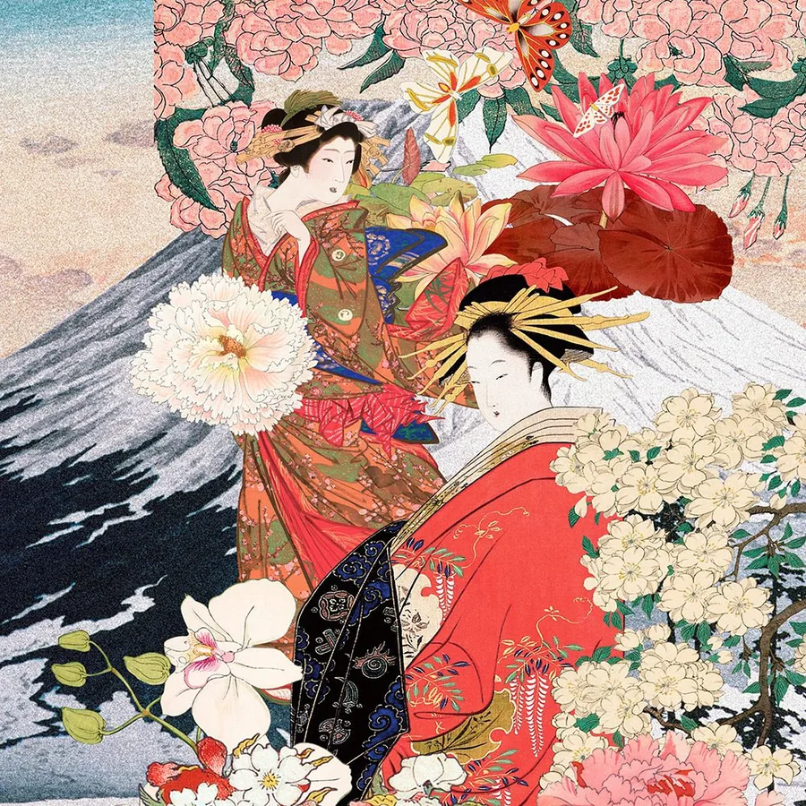 Serenity in Silk wallpaper design
