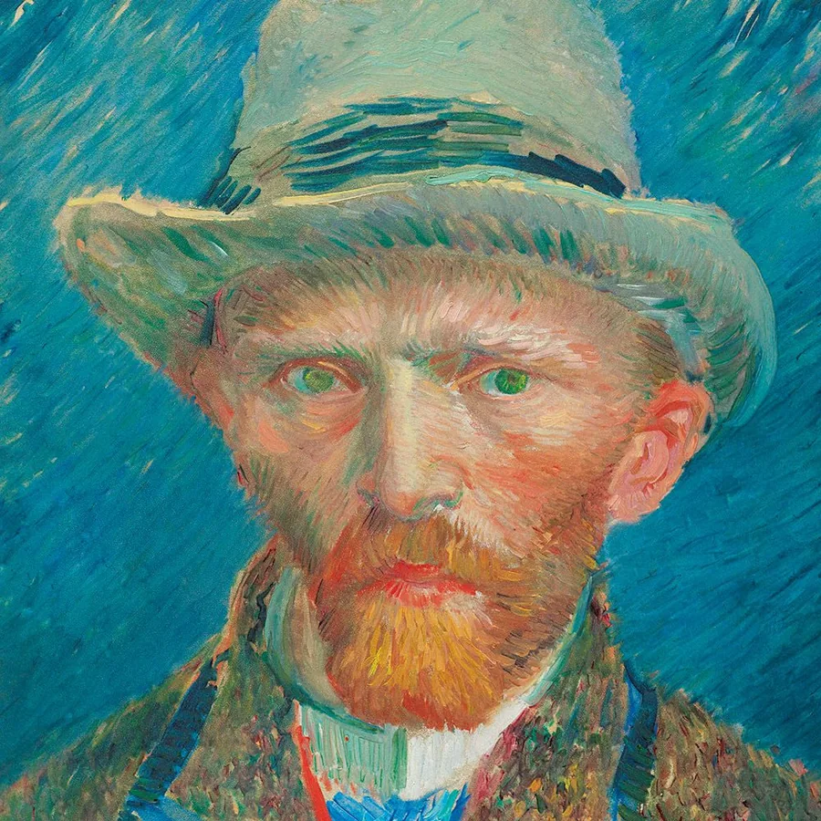 Van Gogh's Self-Portrait with Grey Felt Hat wallpaper design
