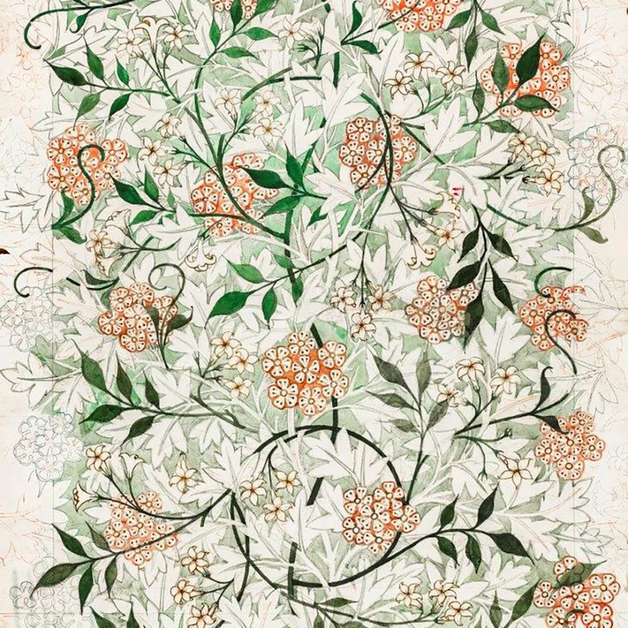 Verdant Bloomscape wallpaper design