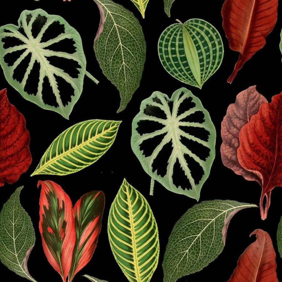 Verdant Leaf Mosaic wallpaper design